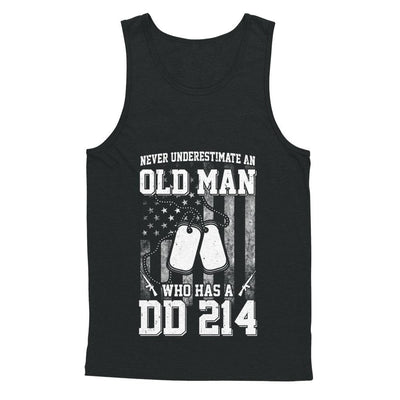 Never Underestimate An Old Man Who Has DD214-T-Shirt & Hoodie-Unisex Tank-Black