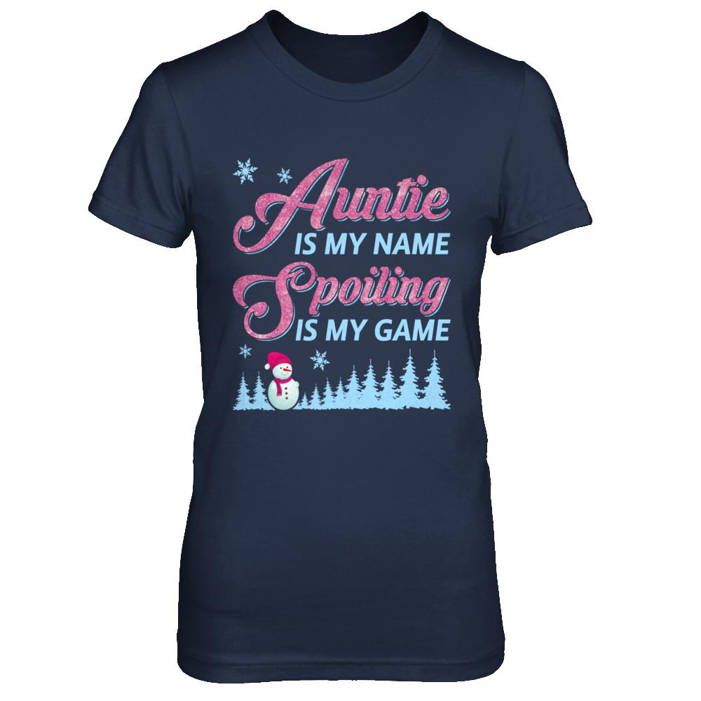 Auntie Is My Name Spoiling Is My Game-T-Shirt & Hoodie-Women's T-Shirt-Navy