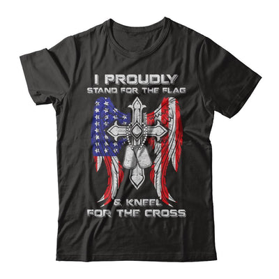 Veteran I Proudly Stand For The Flag Kneel For The Cross-T-Shirt & Hoodie-Premium T-Shirt-Black