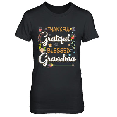 Grateful Thankful And Blessed Grandma-T-Shirt & Hoodie-Women's T-Shirt-Black