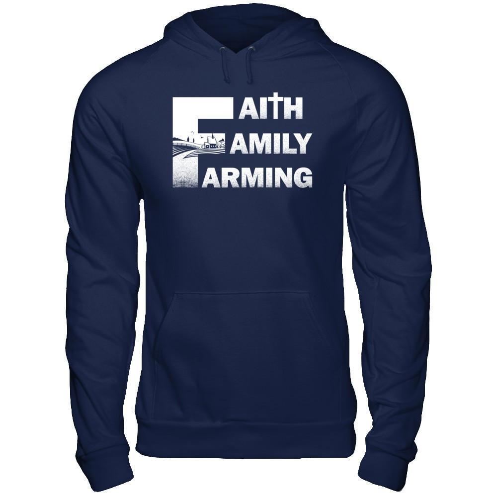 Faith Family Farming Farmer-T-Shirt & Hoodie-Pullover Hoodie-Navy
