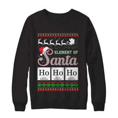 Hohoho Element Of Santa Chemistry Christmas-T-Shirt & Sweatshirt-Crewneck Sweatshirt-Black