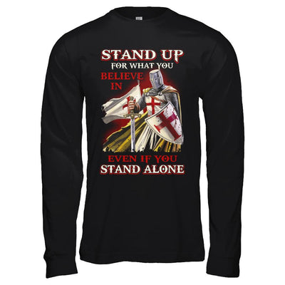 Knight Templar Stand Up For What You Believe In Even Stand Alone-T-Shirt & Hoodie-Long Sleeve T-Shirt-Black