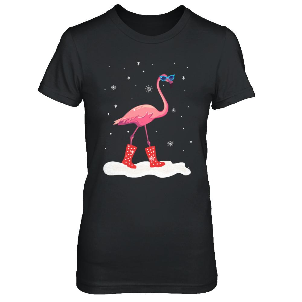 Flamingo With Rubber Boots Snow