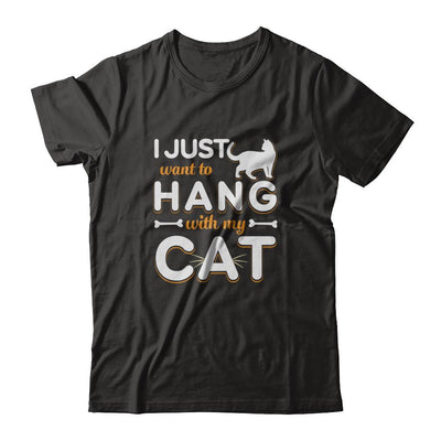I Just Want To Hang With My Cat-T-Shirt & Tank Top-Premium T-Shirt-Black