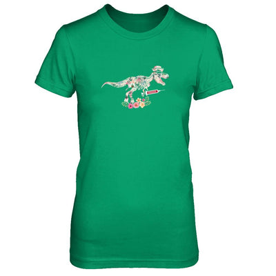 Nursing Nurse Saurus Dinosaur T-Rex-T-Shirt & Tank Top-Women's T-Shirt-Irish Green