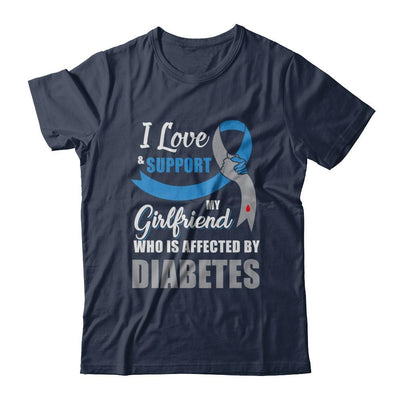 Diabetes Awareness Support Blue Grey Girlfriend Boyfriend-T-Shirt & Hoodie-Classic T-Shirt-Navy