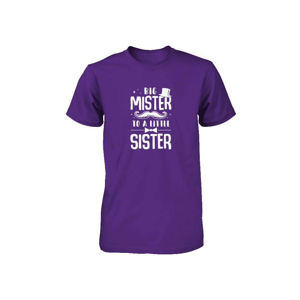 Big Mister To A Little Sister Baby Kid Shower Youth-Youth Shirt-
