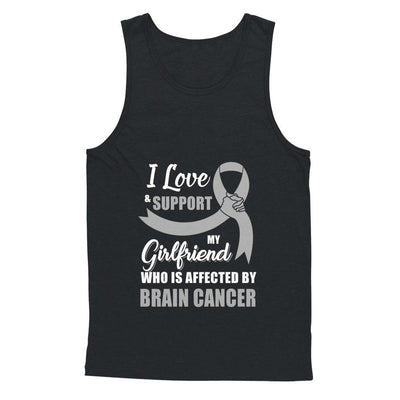 Brain Cancer Awareness Support Grey Girlfriend Boyfriend-T-Shirt & Hoodie-Unisex Tank-Black