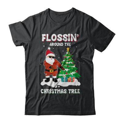 Flossin' Around The Christmas Tree Flossing Santa-T-Shirt & Hoodie-Classic T-Shirt-Black
