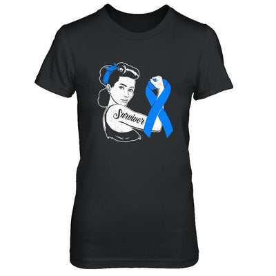 We Can Cure It Colon Cancer Blue Awareness Survivor-T-Shirt & Hoodie-Women's T-Shirt-Black