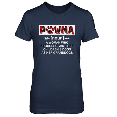 Pawma Buffalo Plaid Mom Proudly Claims Her Children's Dogs-T-Shirt & Hoodie-Women's T-Shirt-Navy