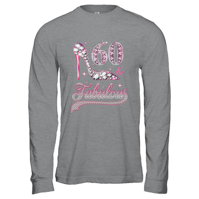 60 And Fabulous 60 Years Old 1961 60th Birthday Gift-T-Shirt & Hoodie-Long Sleeve T-Shirt-Sport Grey