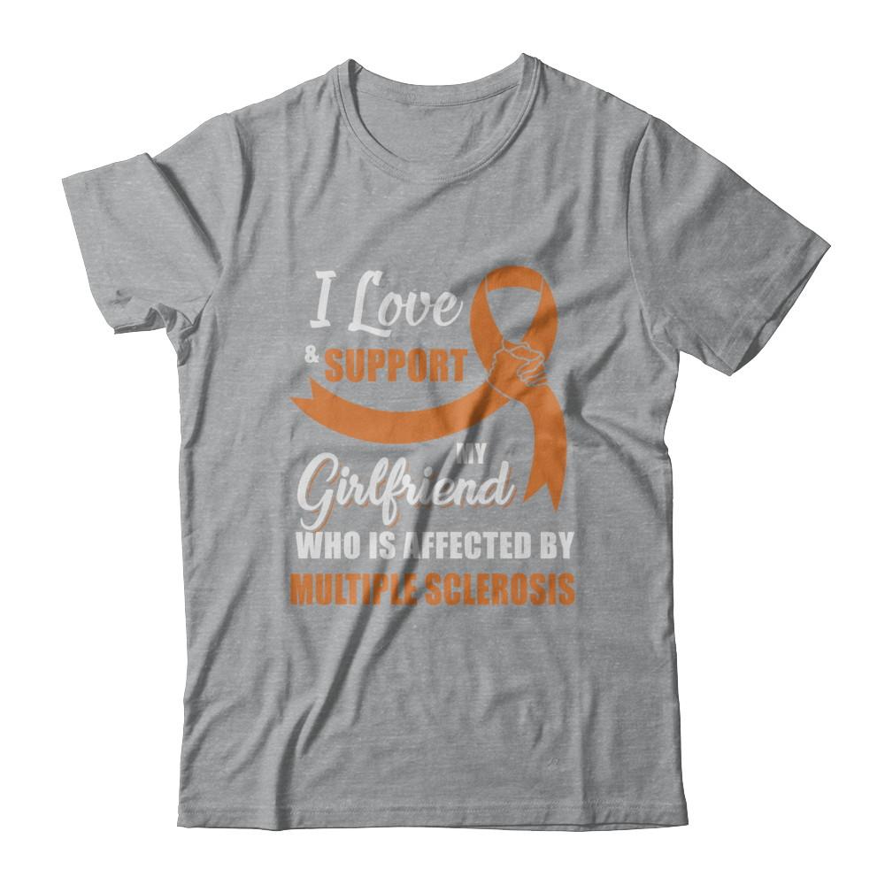 Multiple Sclerosis Awareness Support Orange Girlfriend Boyfriend-T-Shirt & Hoodie-Classic T-Shirt-Sport Grey