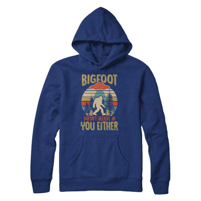 Retro Bigfoot Doesn't Believe In You Either UFO-T-Shirt & Hoodie-Pullover Hoodie-Deep Royal