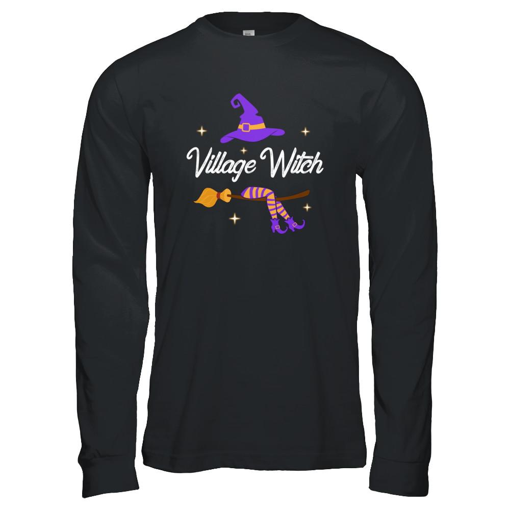 Village Witch Halloween-T-Shirt & Hoodie-Long Sleeve T-Shirt-Black