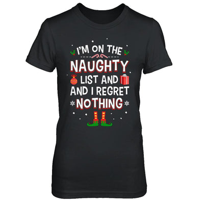 I'm On The Naughty List Funny Christmas-T-Shirt & Hoodie-Women's T-Shirt-Black