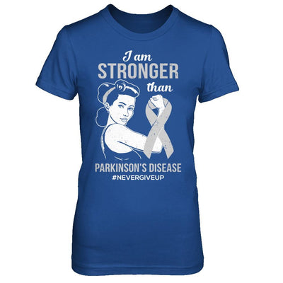 I Am Stronger Than Parkinson's Disease Awareness Support-T-Shirt & Hoodie-Women's T-Shirt-Royal