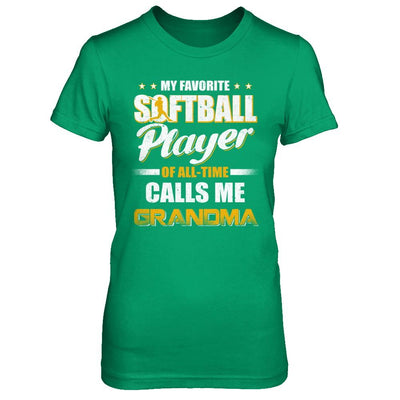 My Favorite Softball Player Calls Me Grandma Softball-T-Shirt & Hoodie-Women's T-Shirt-Irish Green