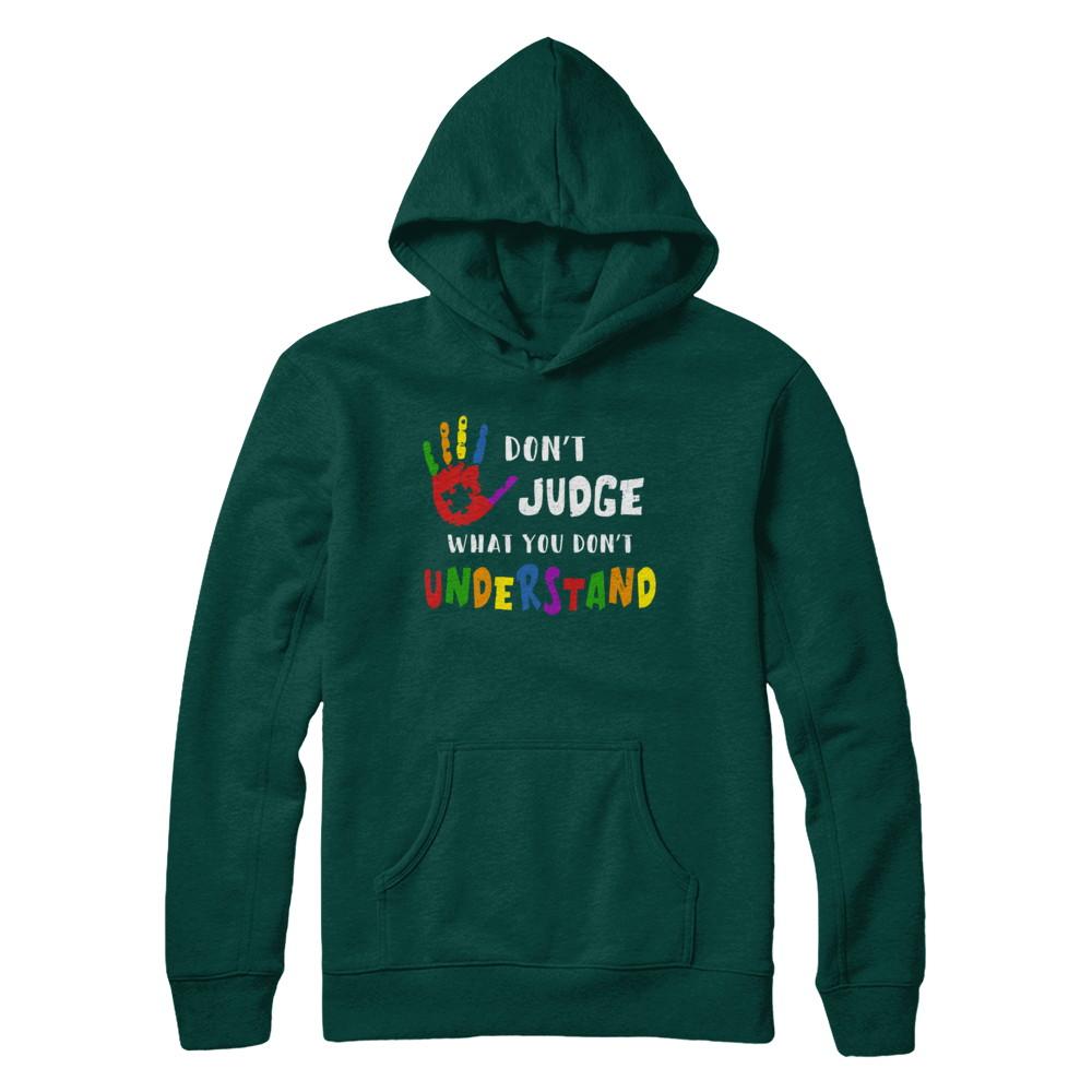 Don't Judge What You Don't Understand Autism-T-Shirt & Hoodie-Pullover Hoodie-Deep Forest