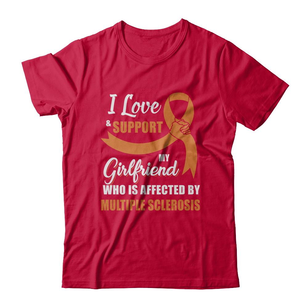 Multiple Sclerosis Awareness Support Orange Girlfriend Boyfriend-T-Shirt & Hoodie-Classic T-Shirt-Red