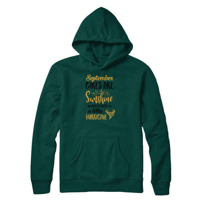 September Girls Sunshine Mixed With A Little Hurricane Birthday-T-Shirt & Tank Top-Pullover Hoodie-Deep Forest