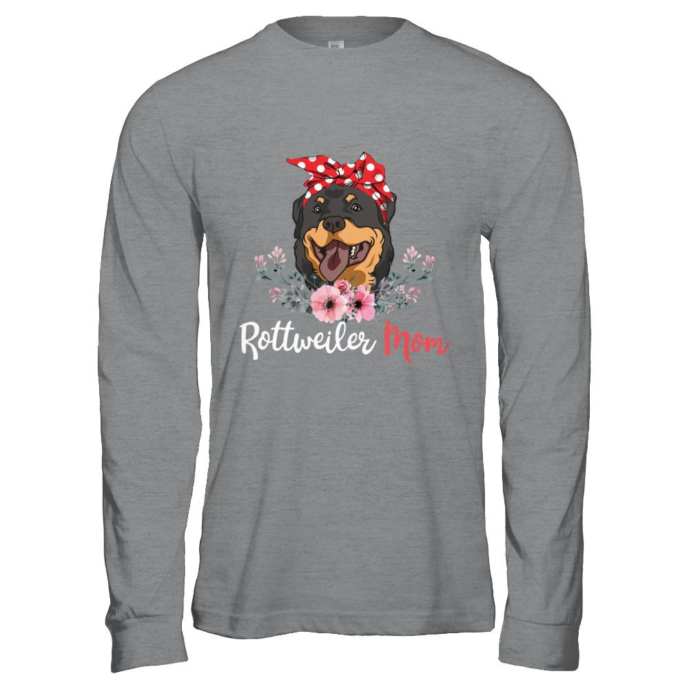 Rottweiler Mom Gift For Women Dog Lover-T-Shirt & Hoodie-Long Sleeve T-Shirt-Sport Grey