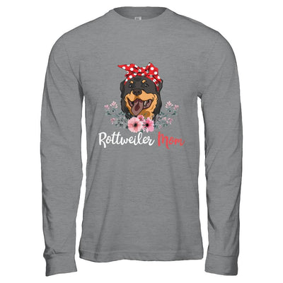 Rottweiler Mom Gift For Women Dog Lover-T-Shirt & Hoodie-Long Sleeve T-Shirt-Sport Grey