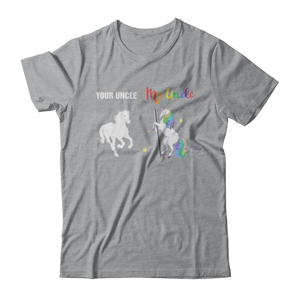 Your Uncle My Uncle Unicorn Funny LGBT Gay Pride-T-Shirt & Hoodie-Classic T-Shirt-Sport Grey