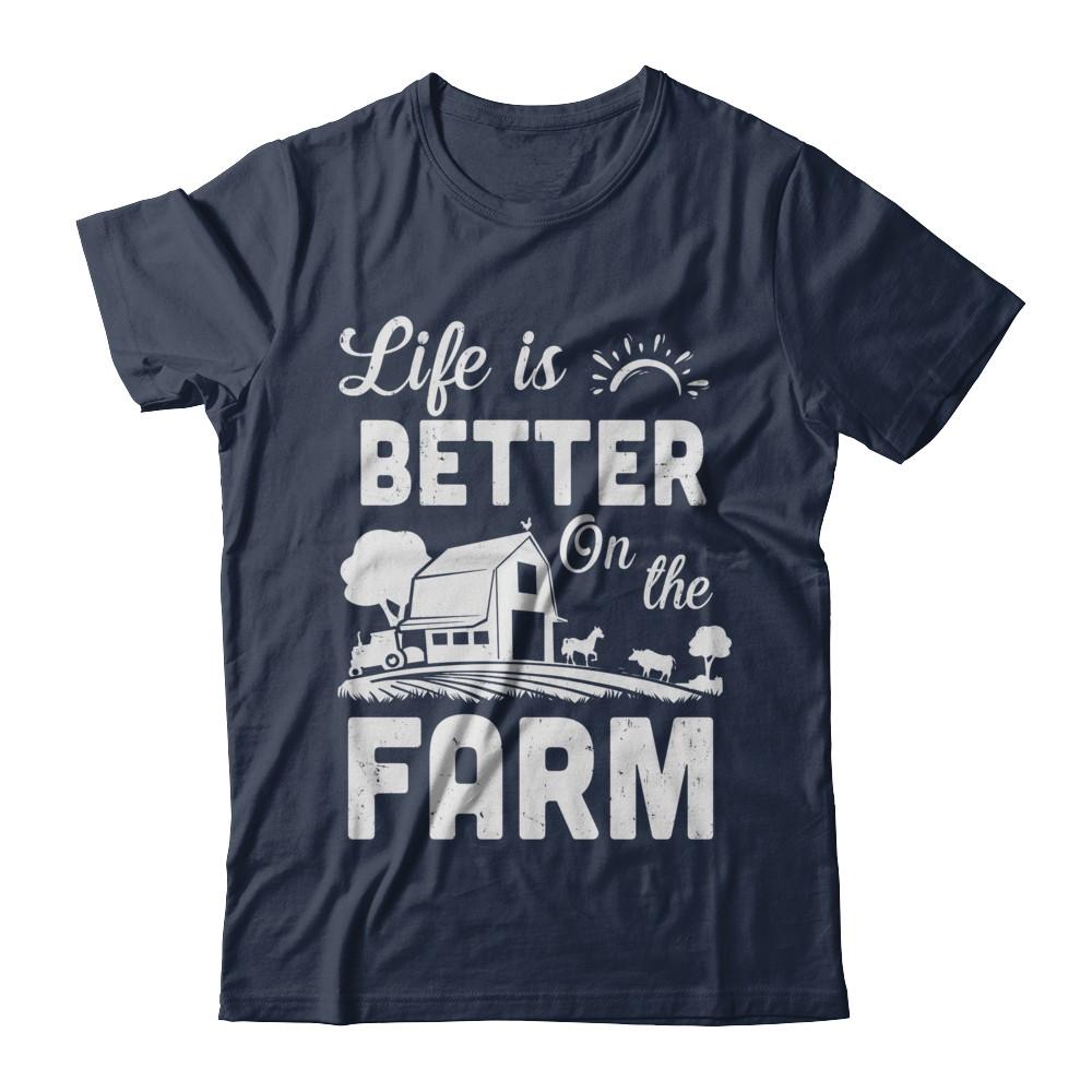 Life Is Better On The Farm Farmer-T-Shirt & Hoodie-Classic T-Shirt-Navy