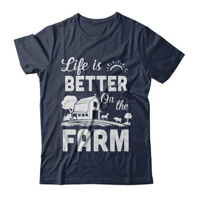 Life Is Better On The Farm Farmer-T-Shirt & Hoodie-Classic T-Shirt-Navy
