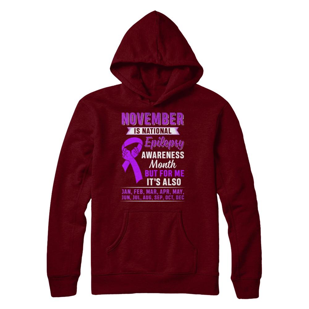 November Is National Epilepsy Awareness Month-T-Shirt & Hoodie-Pullover Hoodie-Maroon