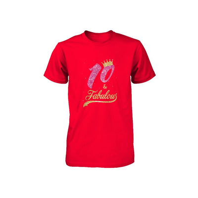 10Th And Fabulous Ten Birthday Youth-Youth Shirt-Youth T-Shirt-Red