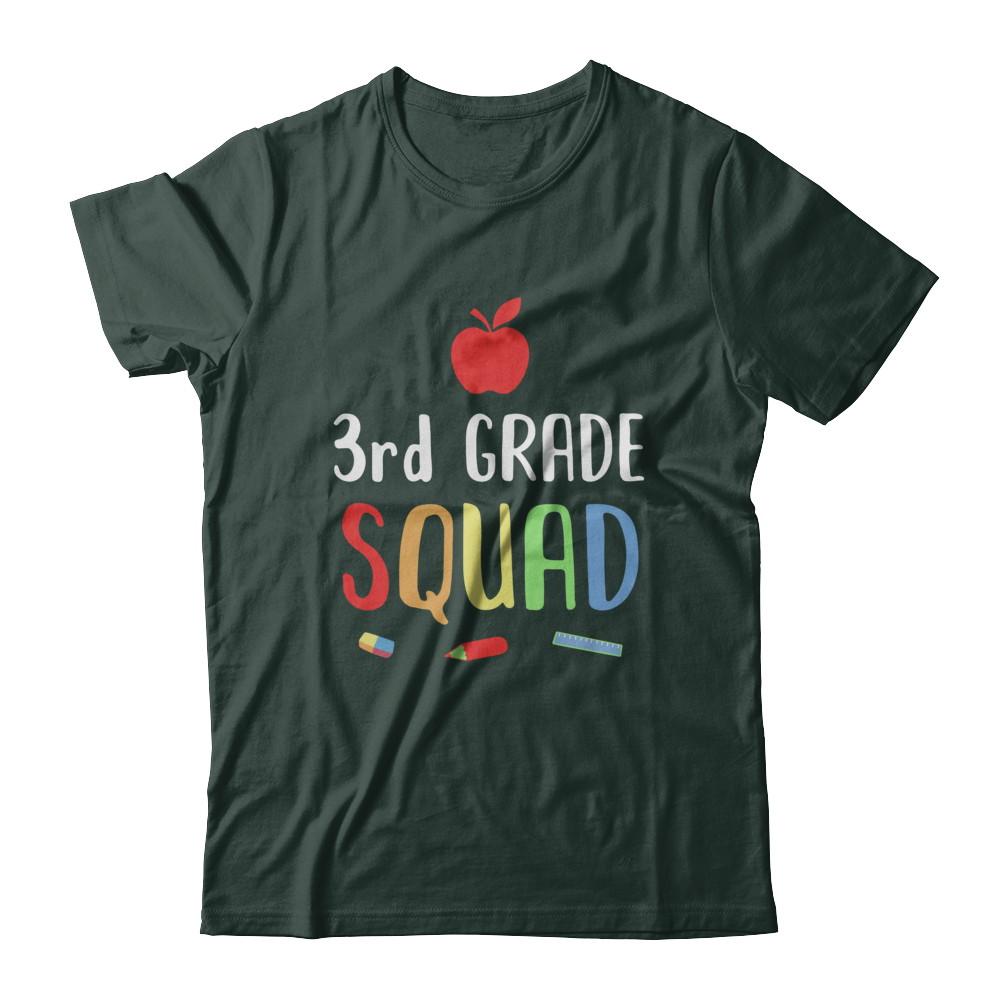 3rd Grade Squad Back To School Teacher Third Grade-T-Shirt & Hoodie-Classic T-Shirt-Forest Green