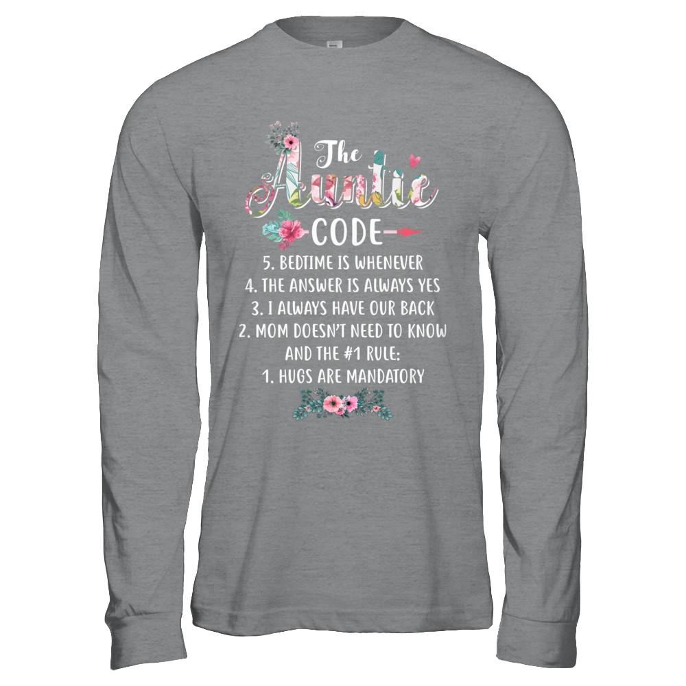 Funny The Auntie Code-T-Shirt & Hoodie-Long Sleeve T-Shirt-Sport Grey