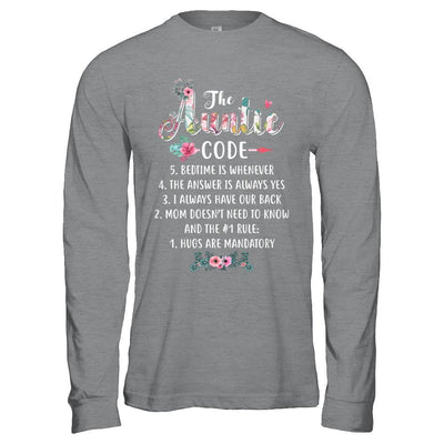 Funny The Auntie Code-T-Shirt & Hoodie-Long Sleeve T-Shirt-Sport Grey