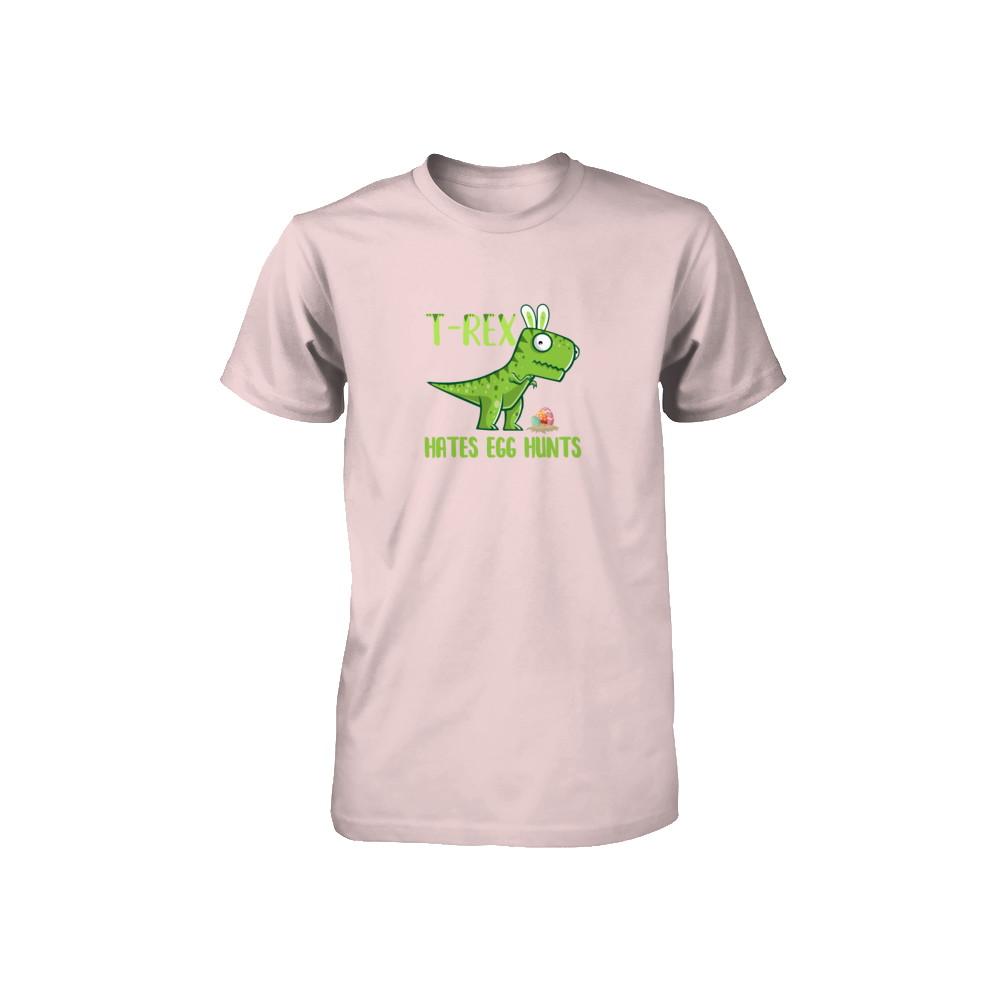 Funny Easter Bunny Dinosaur T-Rex Hates Egg Hunts Youth-Youth Shirt-Toddler T-Shirt-Pink