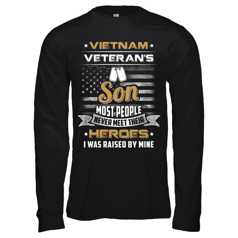 Vietnam Veteran's Son I Was Raised By Mine-T-Shirt & Hoodie-Long Sleeve T-Shirt-Black