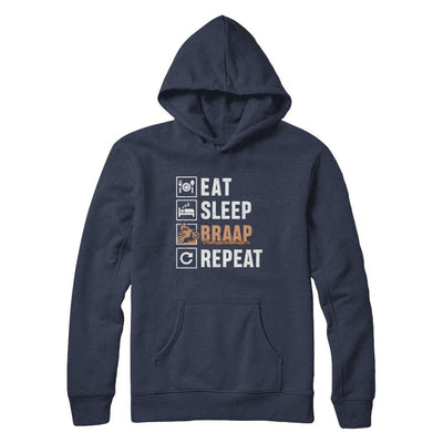 Eat Sleep Braap Repeat Motocross Dirt Bike-T-Shirt & Hoodie-Pullover Hoodie-Navy