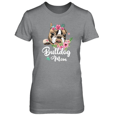 Bulldog Mom Funny Dog Mom Gift Idea-T-Shirt & Tank Top-Women's T-Shirt-Sport Grey
