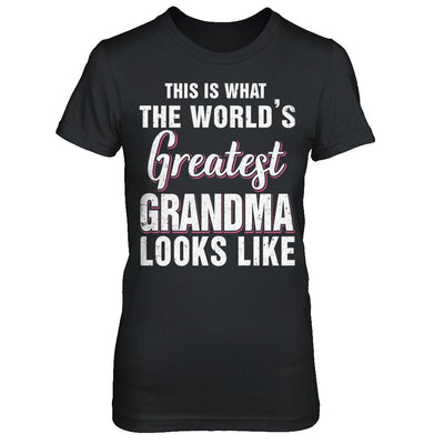 What World's Greatest Grandma Looks Like Mothers Day-T-Shirt & Hoodie-Women's T-Shirt-Black
