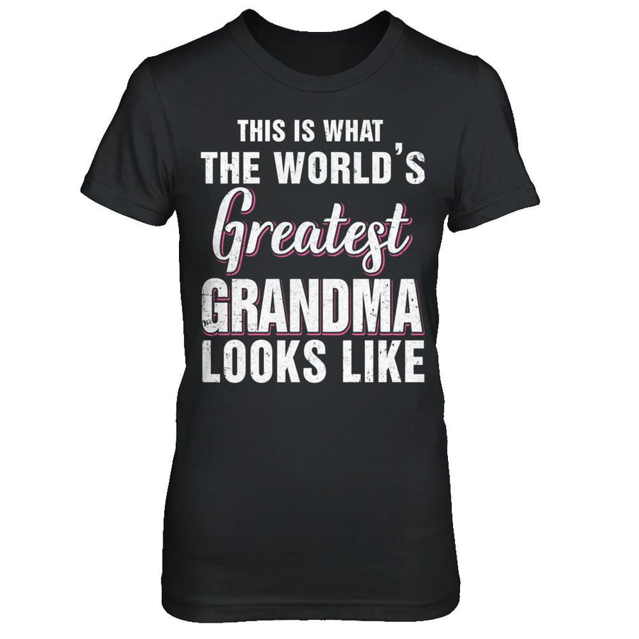 What World's Greatest Grandma Looks Like Mothers Day-T-Shirt & Hoodie-Women's T-Shirt-Black