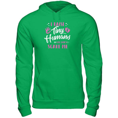I Raise Tiny Humans You Don't Scare Me-T-Shirt & Tank Top-Pullover Hoodie-Irish Green