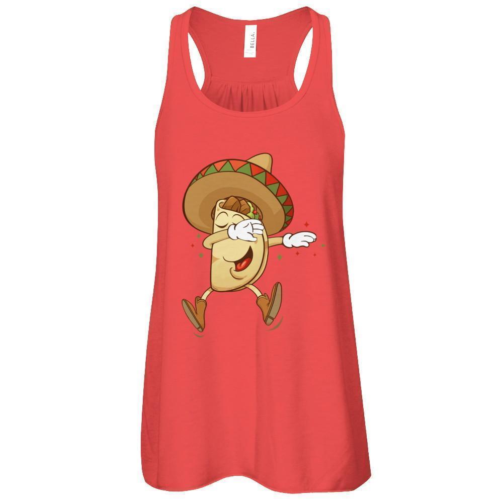 Dabbing Taco Mexican Food Lover-T-Shirt & Tank Top-Women's Flowy Racerback Tank-Red
