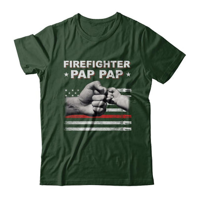 Firefighter Fireman Pap Pap American Flag Fathers Day-T-Shirt & Hoodie-Classic T-Shirt-Forest Green