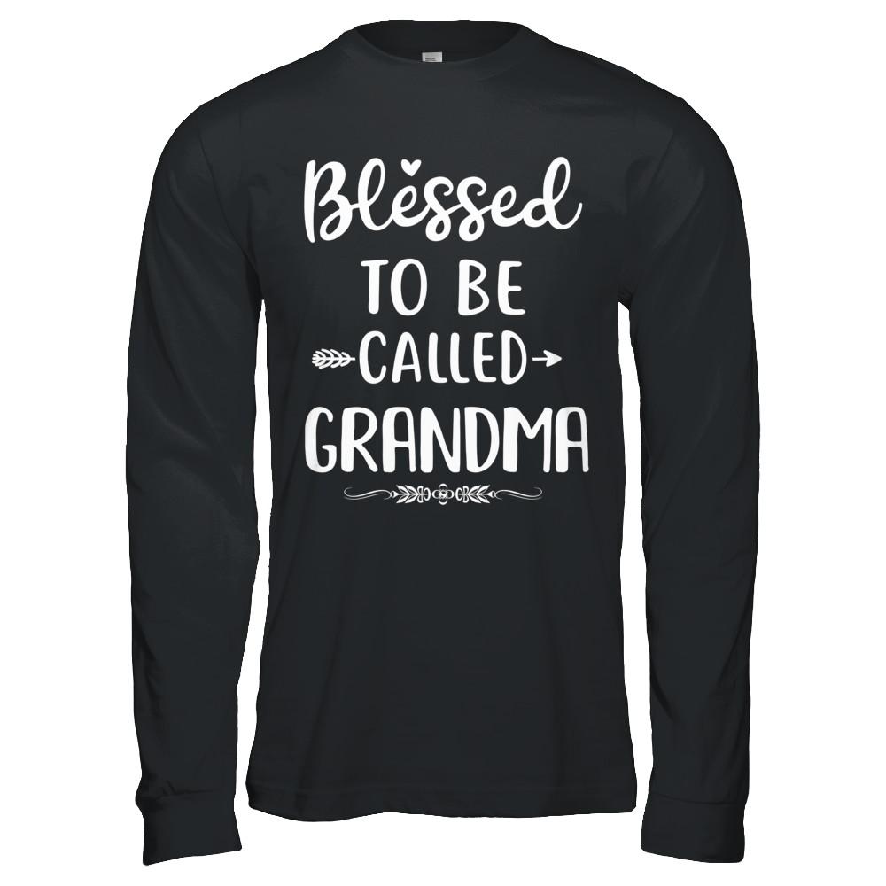 Funny Grandma Blessed To Be Called Grandma-T-Shirt & Hoodie-Long Sleeve T-Shirt-Black
