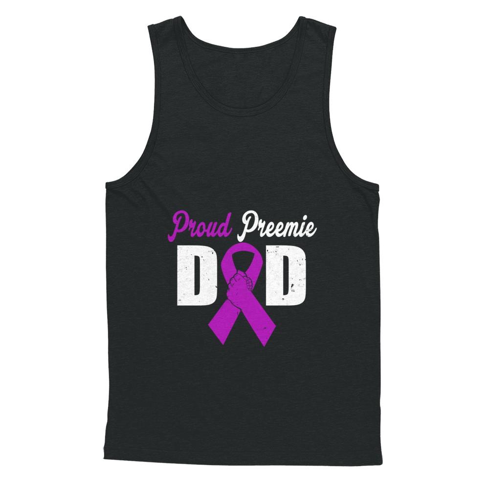 Fathers Day Proud Preemie Dad Premature Birth Awareness-T-Shirt & Hoodie-Unisex Tank-Black