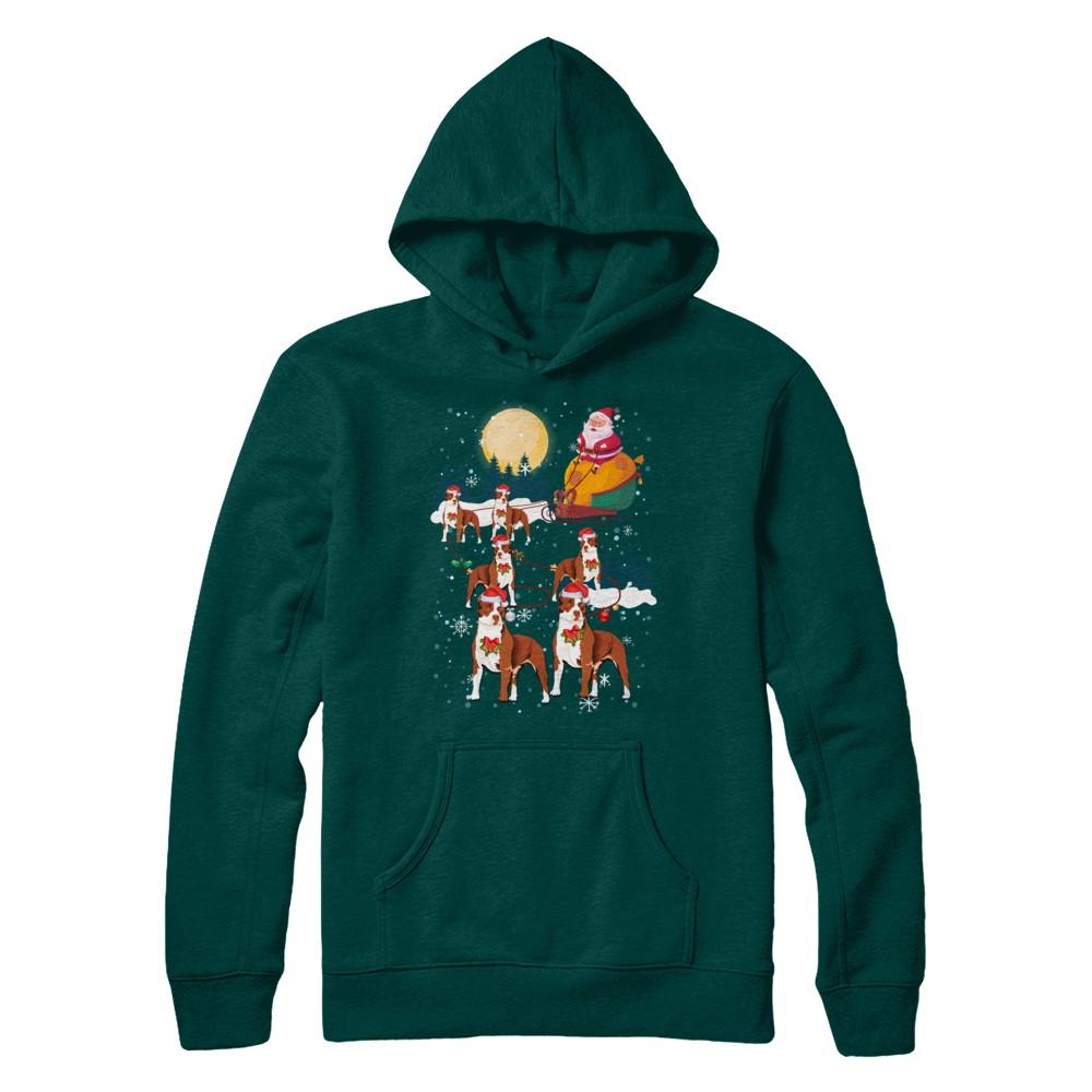 Dog Reindeer Pit bull Christmas Gift-T-Shirt & Sweatshirt-Pullover Hoodie-Deep Forest