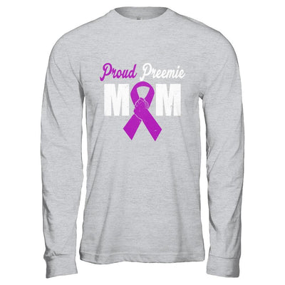 Mothers Day Proud Preemie Mom Premature Birth Awareness-T-Shirt & Hoodie-Long Sleeve T-Shirt-Sport Grey