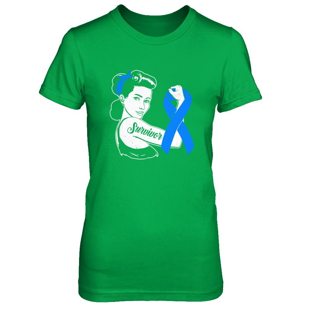 We Can Cure It Colon Cancer Blue Awareness Survivor-T-Shirt & Hoodie-Women's T-Shirt-Irish Green